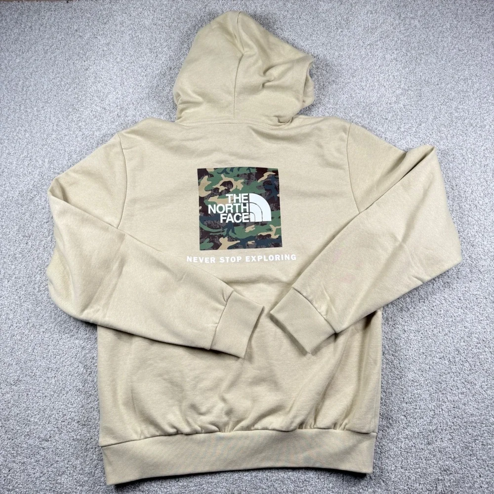 NEW The North Face Hoodie Men Medium Gravel Beige M EVO Box Camo